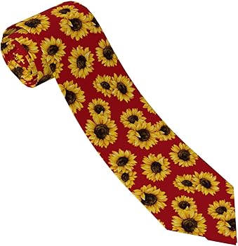 Juzkaqu Sunflowers On Red for Men's Professional Necktie 100