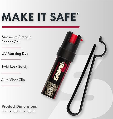 Miniatura 2 de SABRE Gel pimienta con clip de fijación para visera de automóvil, fórmula de máxima resistencia, rango de 12 pies (13.1 ft), el gel es más seguro,