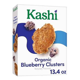 Kashi Cold Breakfast Cereal, Vegan, Organic Fiber, Blueberry Clusters, 13.4oz Box 1 Box