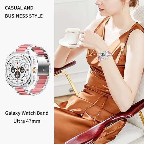 Vista 4 de GOLDTOLUCK No Gap Stainless Steel Band Compatible with Samsung Galaxy Watch 8 7 6 5 4 Classic FE Pro Ultra 40mm 44mm 46mm 43mm 47mm 45mm 42mm