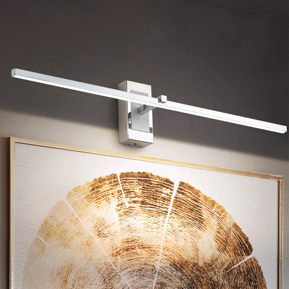 Luz espejo baño, luz frontal espejo LED 8W 46CM IP44 para, lámpara espejo tocador blanco cálido 3000K, iluminación frontal maquillaje baño Pantalla acrílica, a prueba salpicaduras