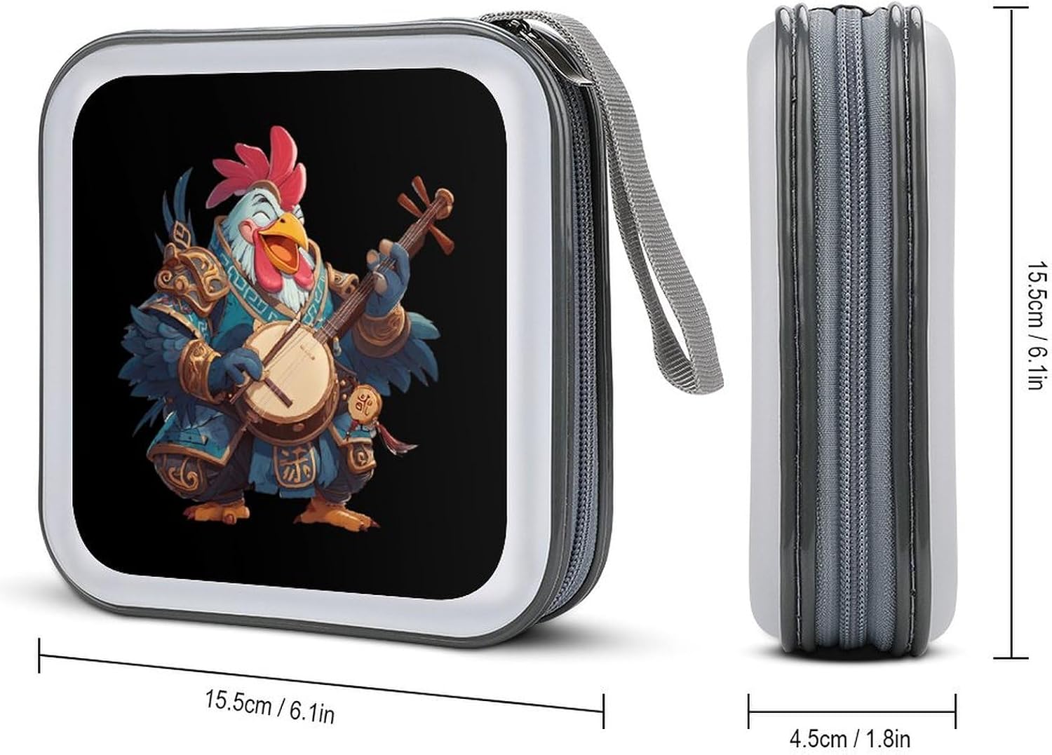 Rooster Cock Music CD Case Portable DVD Holder Storage Organizer for Home Travel image 2