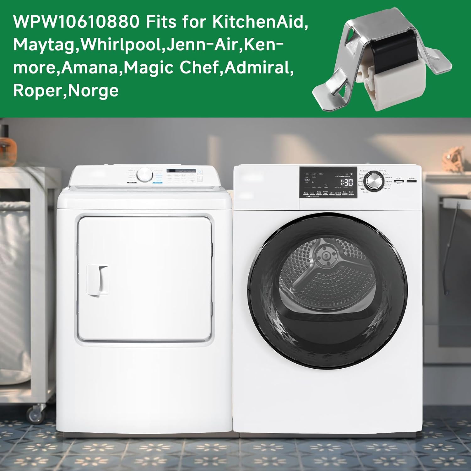 WPW10610880 W10610880 Dryer Door Latch Replacement for Whirlpool Maytag Dryer Door Latch Parts Replaces W10610880 W10529190 W10696503 AP6023380 PS11756723 3023293 (2 Pack)