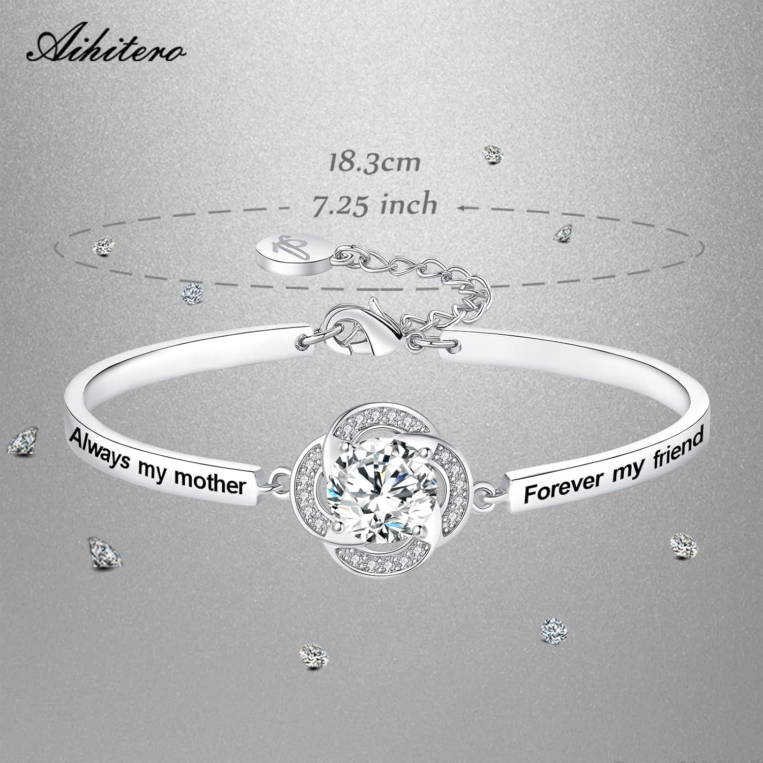 Mother's Day ‘Badass Mom’ Gifts, Engraved ‘Always My Mother/Godmother Forever My Friend’ Bangle Bracelet, ‘Mother Son Forever Love’ Women Jewelry, Christmas Birthday Presents from Daughter - Image 3