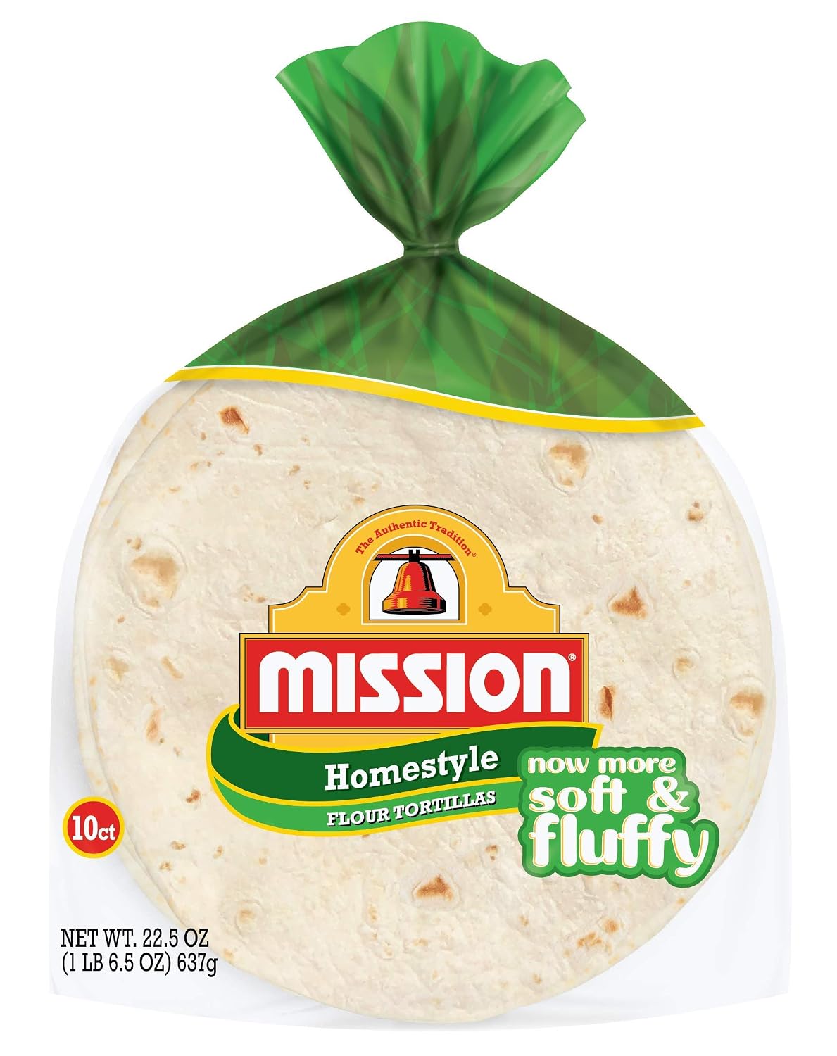Mission Soft Taco Homestyle Flour Tortillas, Medium Size, 10 Count