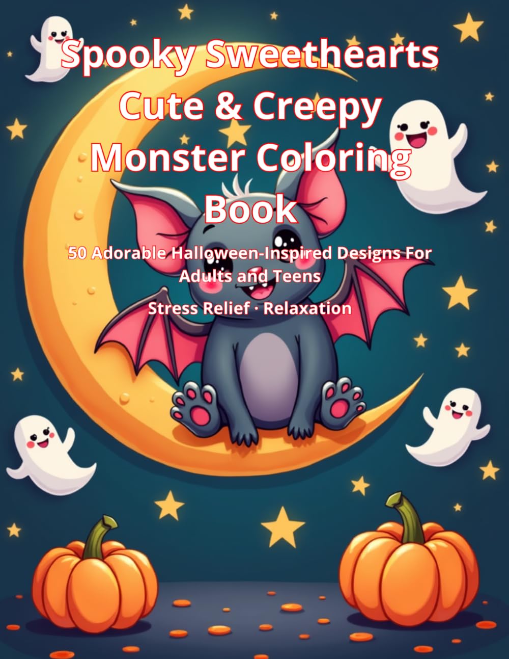 Spooky Sweethearts: Cute & Creepy Monster Coloring Book: 50 Adorable Halloween-Inspired Creatures for Adults and Teens – Stress Relieving Coloring ... books in the Spooky Adventures series)