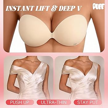 navy blue dress for baby girl Puff Sticky Bra & Refill Kit - Push Up Sticky Boobs for Backless Dress
