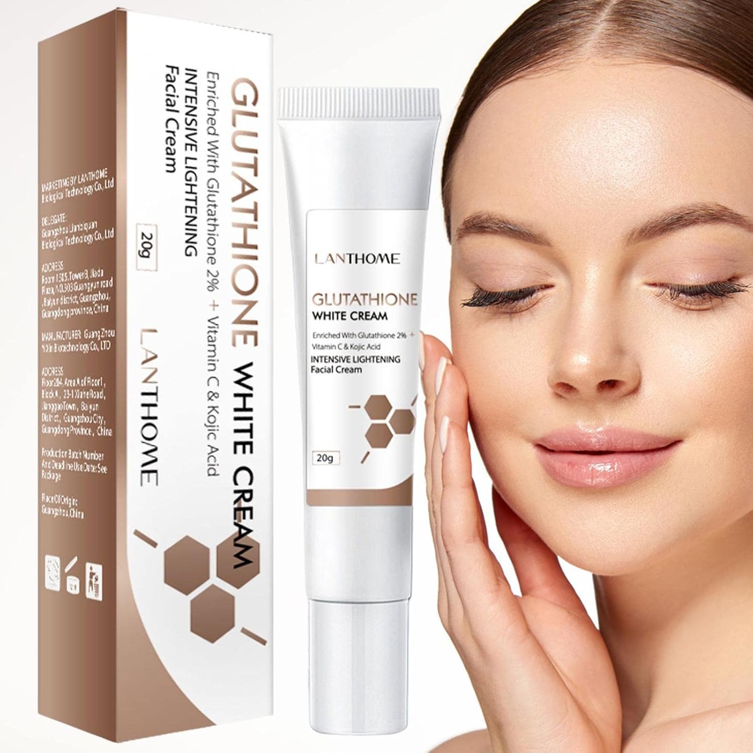 Glutathion crème voor het gezicht, vlekkenbleekcrème, 20 g bleekcrème, verwijdert onzuiverheden, hydraterende crème voor puistjes, veilig Glutathion crème voor het gezicht, vlekkenbleekcrème, 20 g bleekcrème, verwijdert onzuiverheden, hydraterende crème voor puistjes, veilig