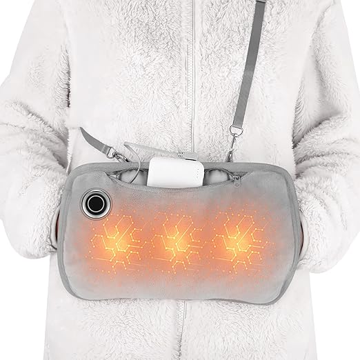 Hand Warmers Rechargeable, Portable Graphene Heated Gloves Handwarmers Bag with 10000MAH Power Bank,2 Heating Area&3 Heat Modes, Fast Electric Heating Pouch for Women,Kids, Hunting,Camping&Xmas Gifts
