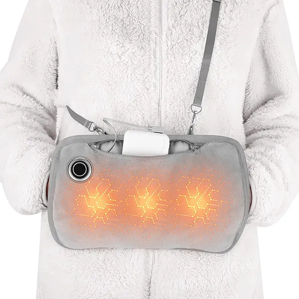 Hand Warmers Rechargeable, Portable Graphene Heated Gloves Handwarmers Bag with 10000MAH Power Bank,2 Heating Area&3 Heat Modes, Fast Electric Heating Pouch for Women,Kids, Hunting