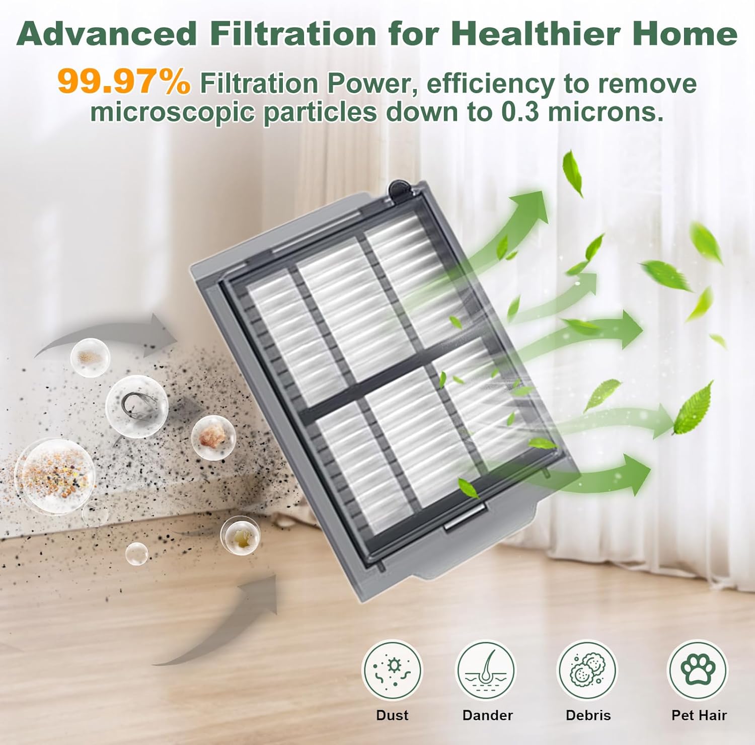 31 Pcs Replacement Parts Kit Compatible with Roomba 405 505 Combo Series, Includes 2 Main Brushes, 4 Filters, 8 Side Brushes, 8 Vacuum Bags, 8 Mop Pads