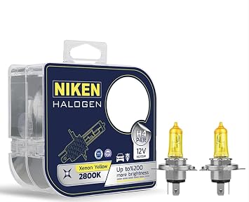 niken 12V H4 60/55W Yellow Light Bulb 2800K, 2 Pieces
