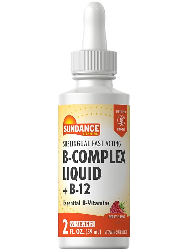 Sundance Complexo de vitaminas B sublingual com vitaminas B2, B6 e B12, 60 mL