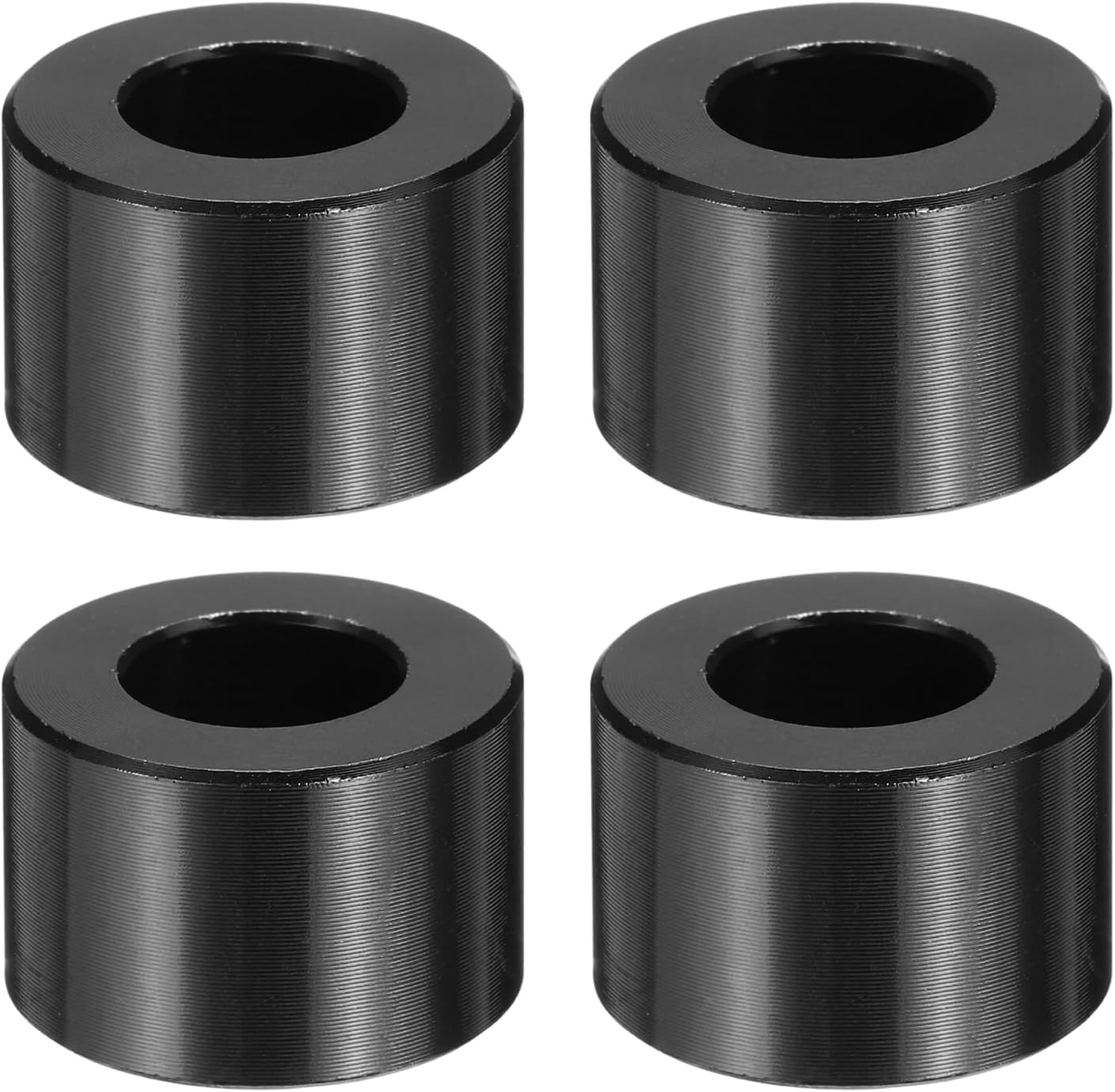 MECCANIXITY 4pcs M10 Metal Spacers, M10 x 3/4" OD x 1/2" L Aluminium Spacer Round Unthreaded Standoff Bushing Plain Finish for Screw Bolts, Black