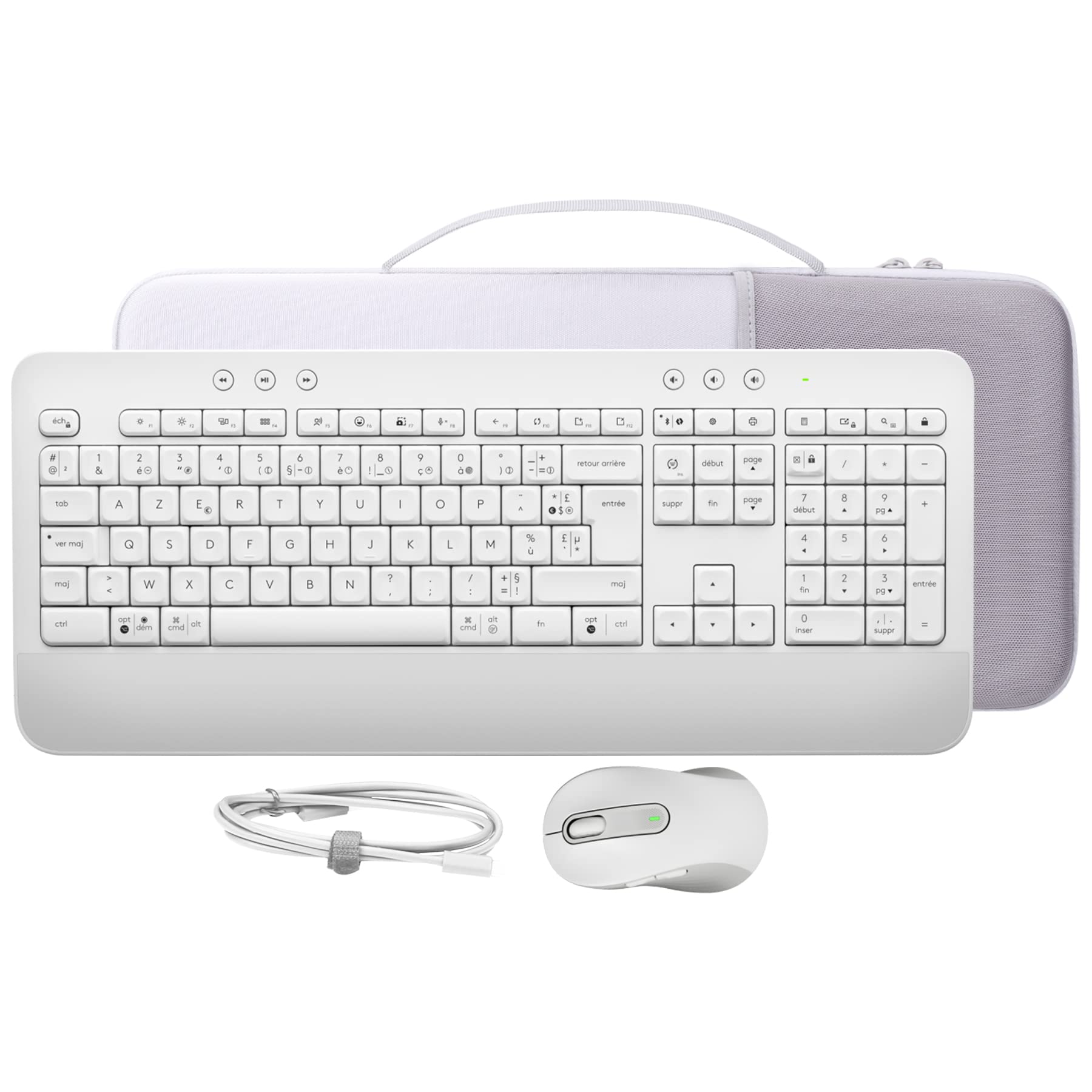 Funda rígida de repuesto para teclado inalámbrico Logitech Signature K650 Comfort de tamaño completo (funda blanca apagada) 8