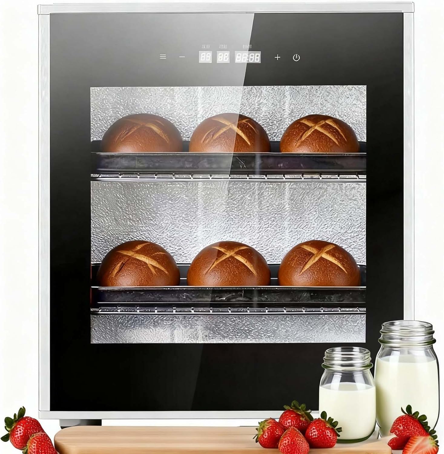 40L Electric Dough Proofing Box, 260W Adjustable Temperature Fermentation Proofer (20-50°C), Humidity Control & Timer for Perfect Bread, Sourdough, Pizza & Pastry Rising