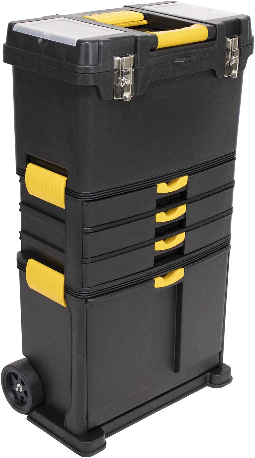 Erie Tools Portable Toolbox Organizer with Foldable Auto-Locking Handle & (3) Detachable Storage Compartments