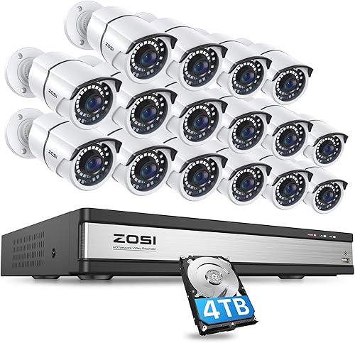 Miniatura 10 de ZOSI Sistema de cámara de seguridad PoE para el hogar con foco 4K de 8 canales, 8 puertos, NVR de 8 canales y 8 MP con disco duro de 2 TB, 4 cámaras