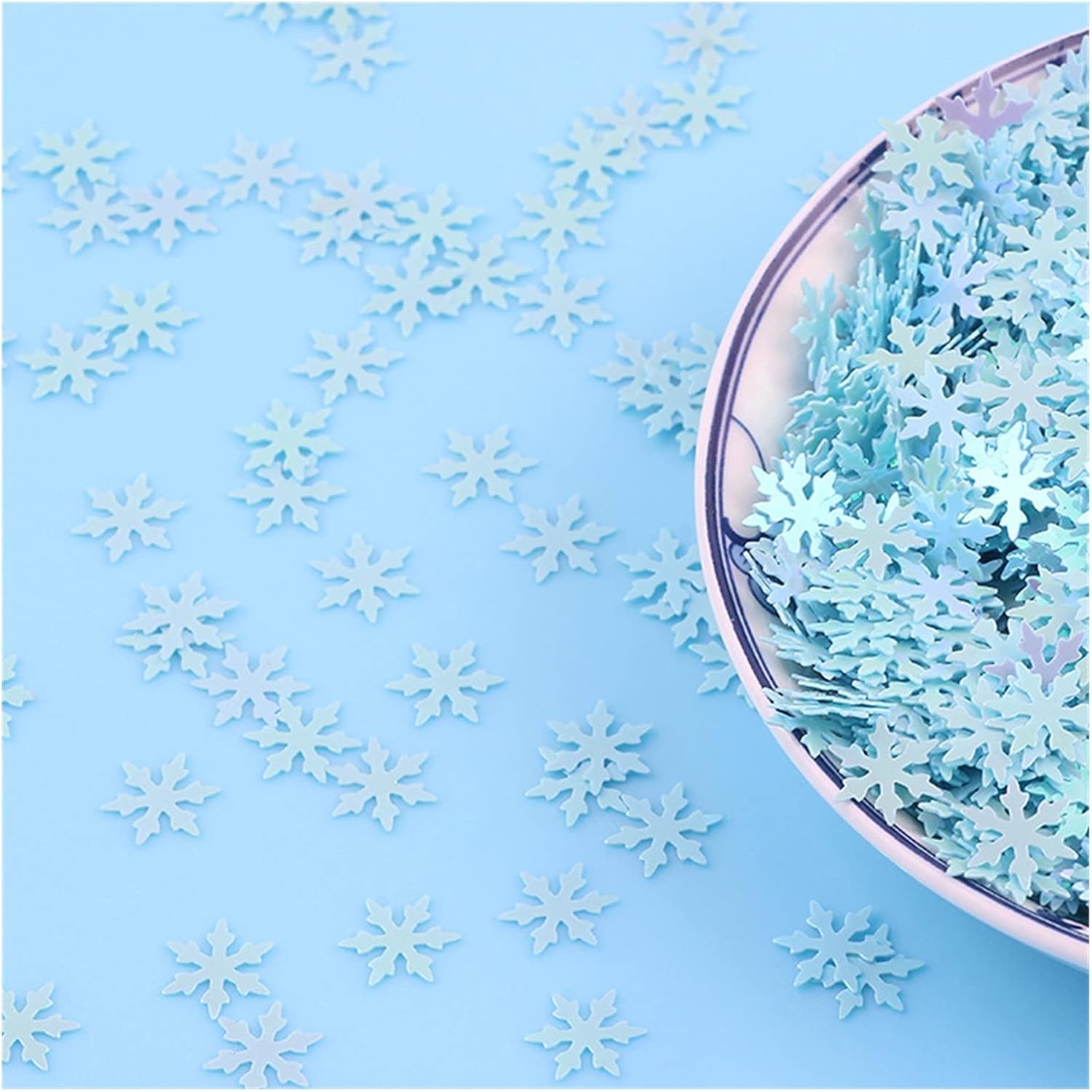 Washer,Stainless Washer, Paillettes Applique, 10g/lot Snowflake PVC Loose Sequins Paillttes Craft DIY Christmas，9mm(Mixed Color)