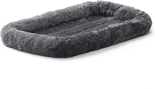 Midwest Quiet Time Bolster Gray Dog Bed, 18