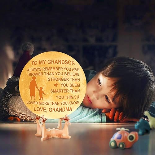 Miniatura 8 de Lámpara de luna personalizada con tu propia foto, texto o diseño  Impresión 3D de la luz de luna de 5,9 pulgadas que brilla, lámpara táctil con