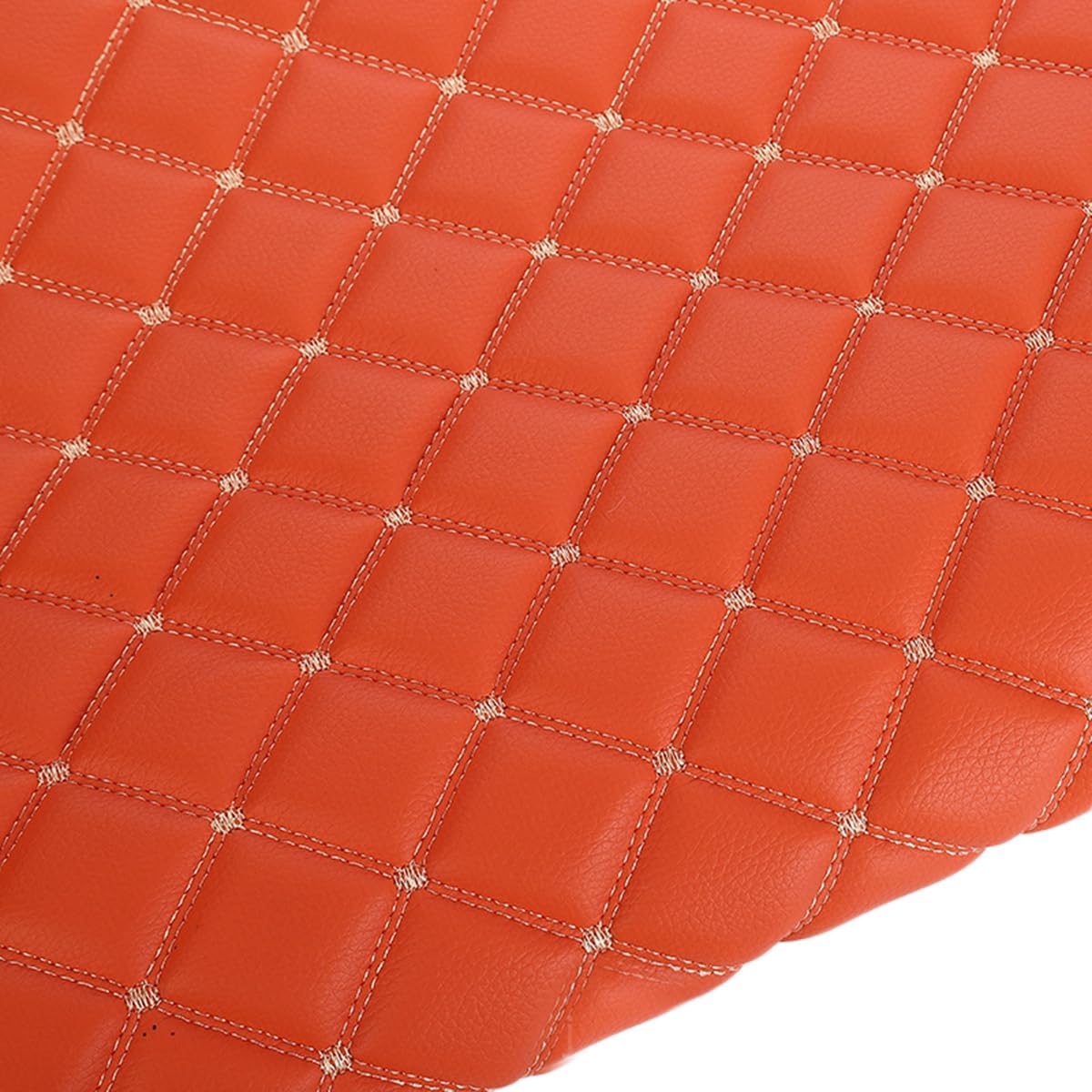 Quilted Foam Vinyl Fabric Faux Leather Thick Sponge Backing DIY Upholstery headboard Car Headliner Furniture, 39" x 60", Diamond 2" x 3" (Orange)