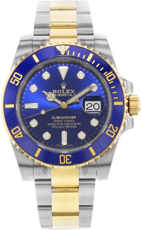 Rolex Submariner 18K Geel Goud Blauw op Blauw Staal Automatische Mannen  Horloge 116613LB : Amazon.nl: Kleding, schoenen \u0026 sieraden