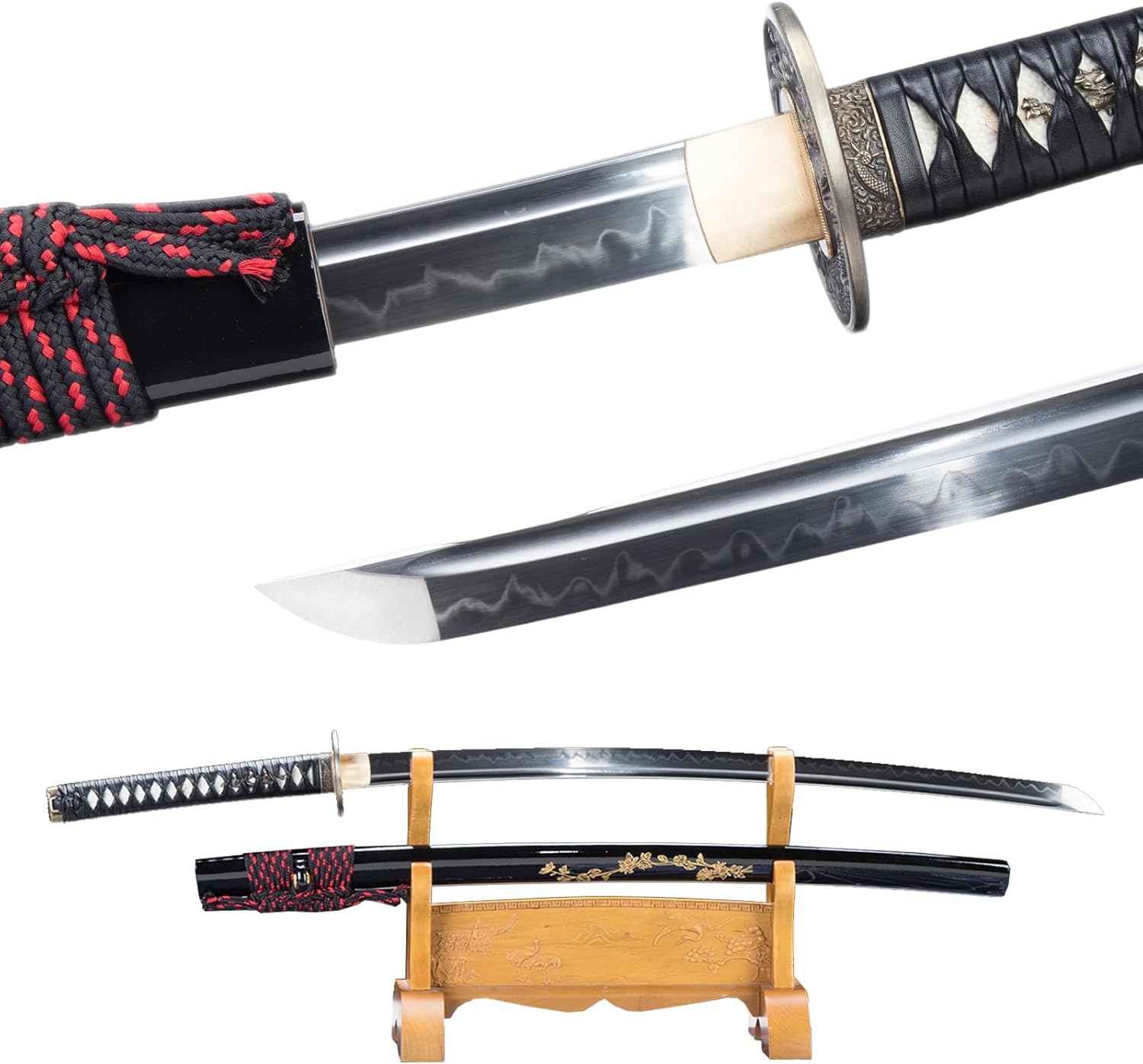 Katana Sword, Traditional Handmade Sword, Real 1060 High Carbon Steel Full Tang Katanas, Authentic Japanese Samurai Swords, for Practice, Training, Performance and Collection - Image 5