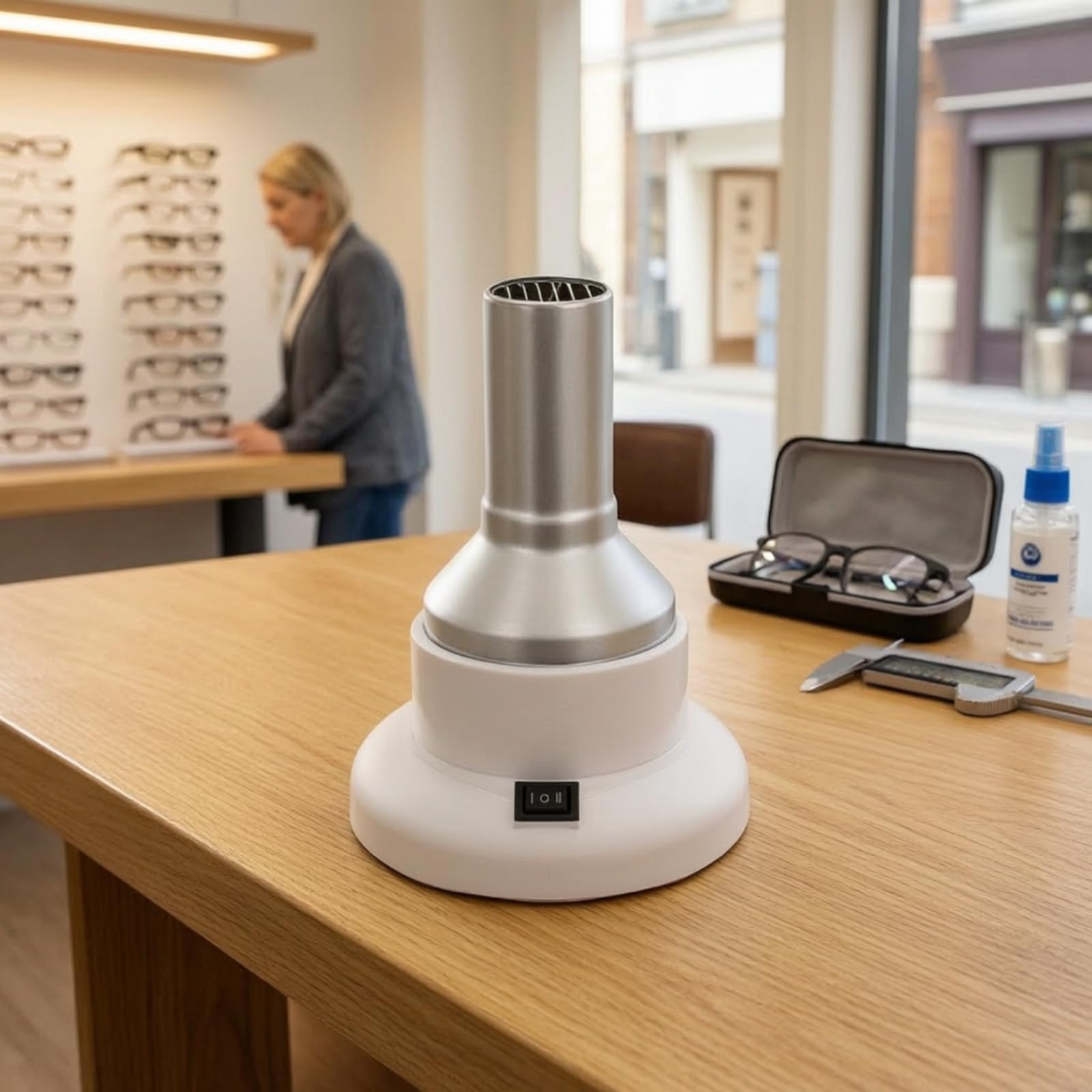 Brillengestell-Heizgerät kompakt Brillenrahmenwärmer schnellaufheizend Brillenbügel-Heizgerät für Werkstatt