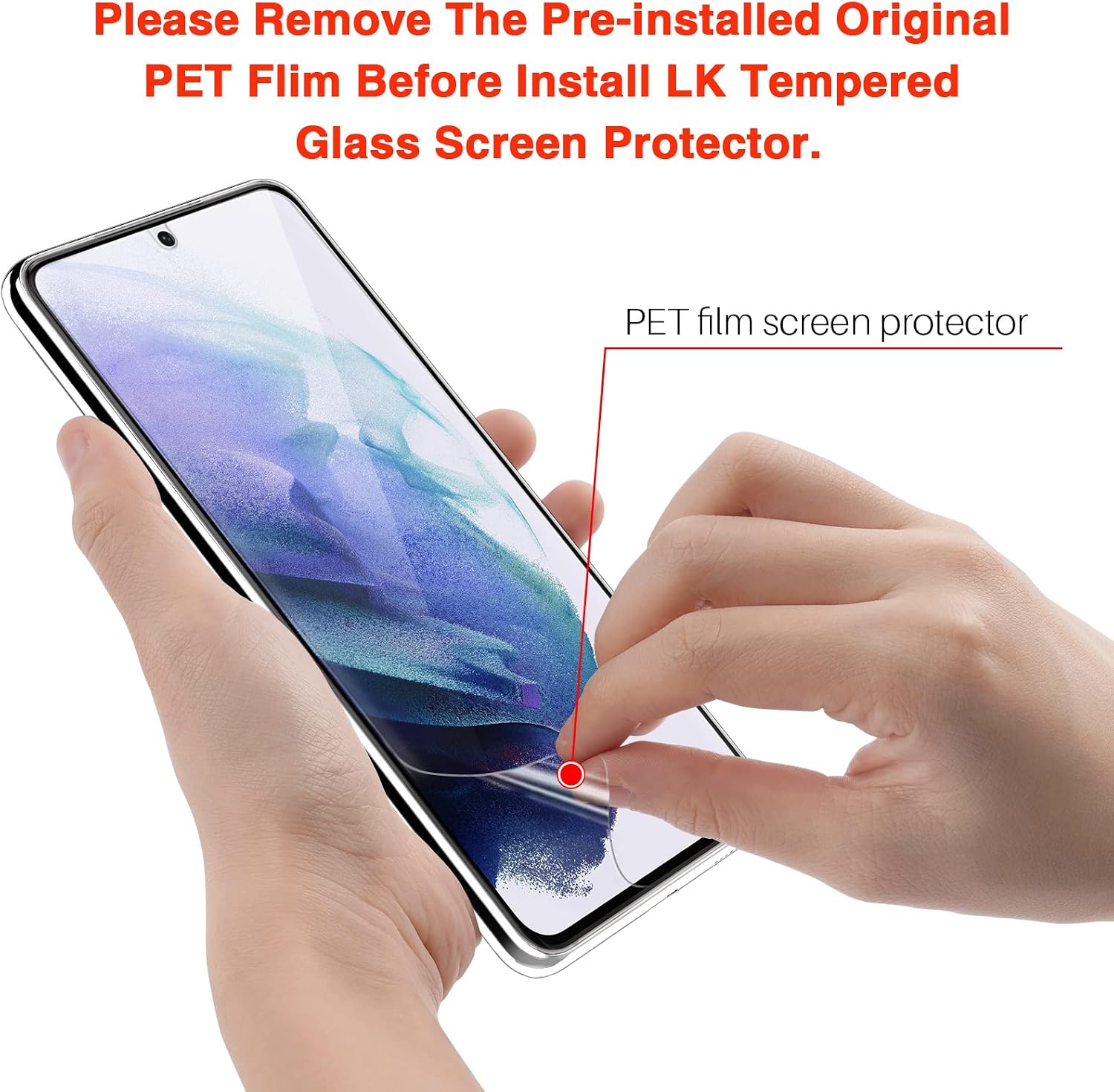 LK [2+2 Pack] for Samsung Galaxy S21 Plus Screen Protector with 2 Pack Camera Lens Protector [Work with Fingerprint Reader] Ultra-thin, Tempered Glass Screen Protector for S21 Plus, Anti Scratch