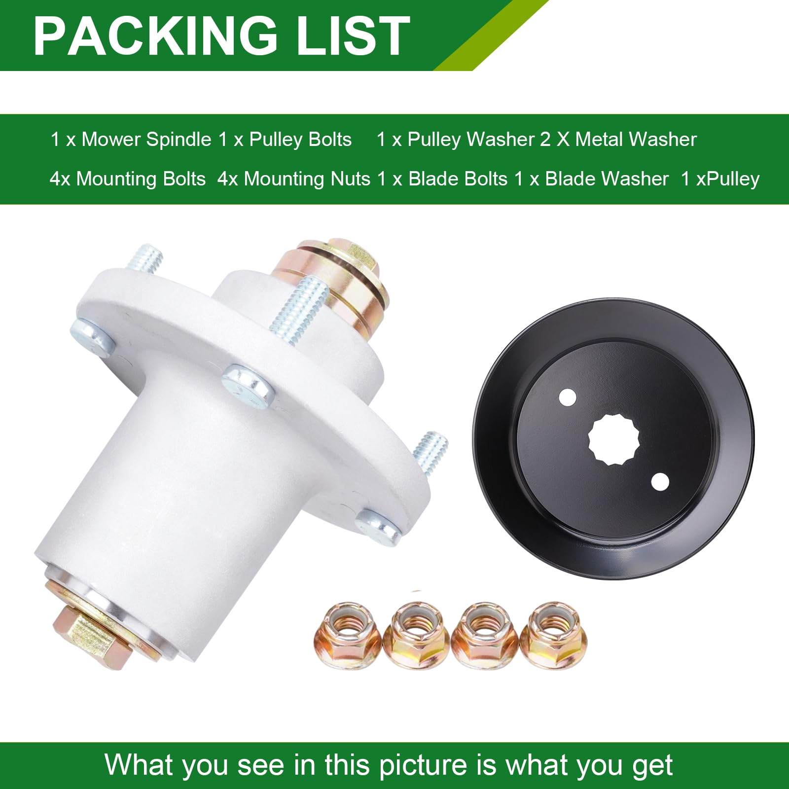 601804 607418 Husillo 604665 - Conjunto de polea compatible con husillo Hustler Raptor SD 48, husillos Hustler Raptor SD 48, husillos Hustler 48 (1 paquete)