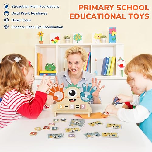 Miniatura 5 de Juguetes Montessori para niños de 3, 4, 5 años, juguetes de aprendizaje preescolar para niños pequeños, bloques de conteo de números de matemáticas