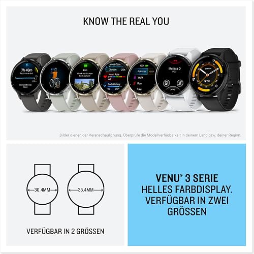Garmin Venu 3S - Montre connectée GPS Sport et santé - Soft Gold avec Bracelet Lin - Boîtier 41 mm - 7