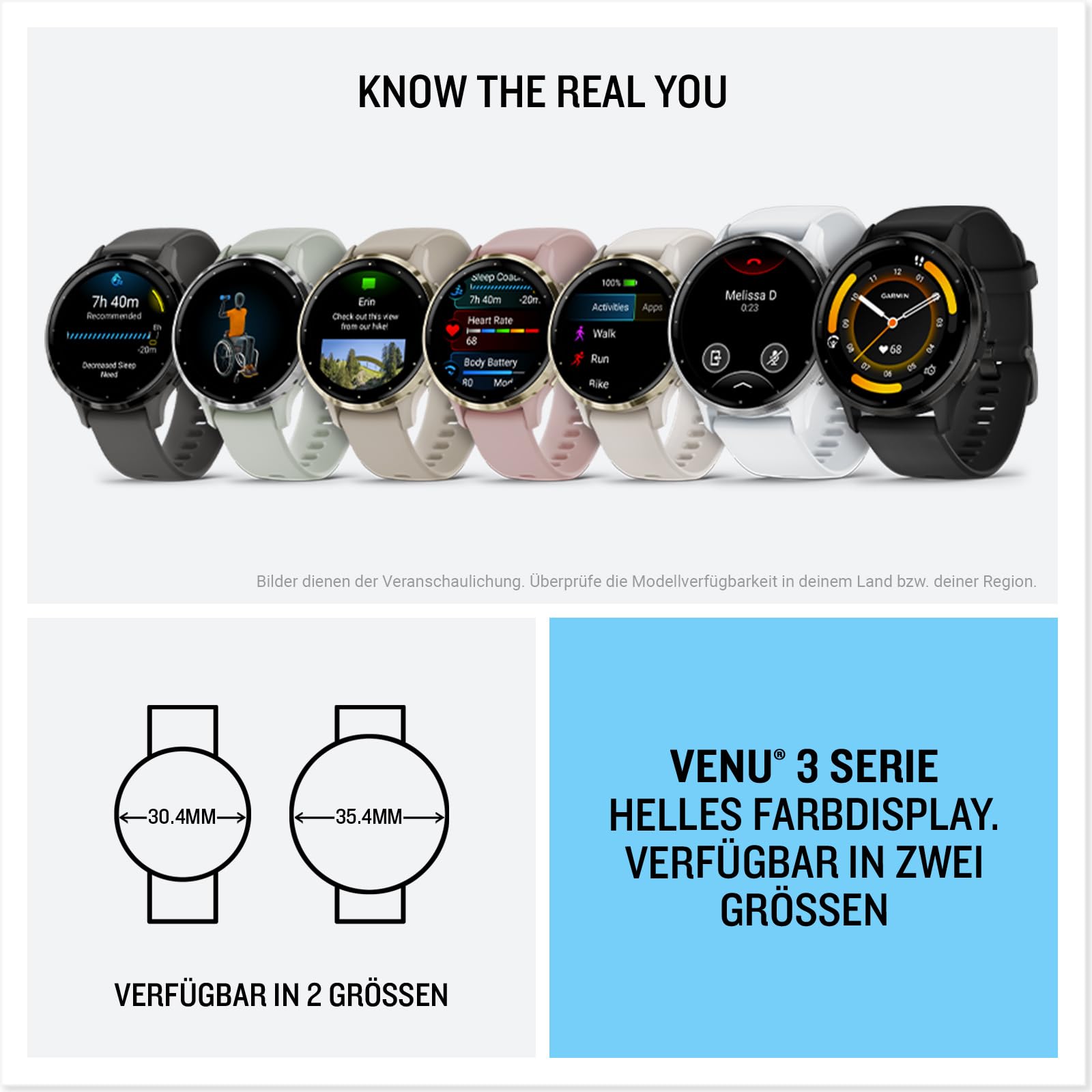 Garmin Venu 3 45mm – Fitness-Smartwatch, 1,4" AMOLED-Touchdisplay, bis zu 14 Tage Akkulaufzeit, 30+ Sport-Apps, Bluetooth Telefonie und Sprachassistenz, Music, GarminPay, Rollstuhlmodus Ansicht 7