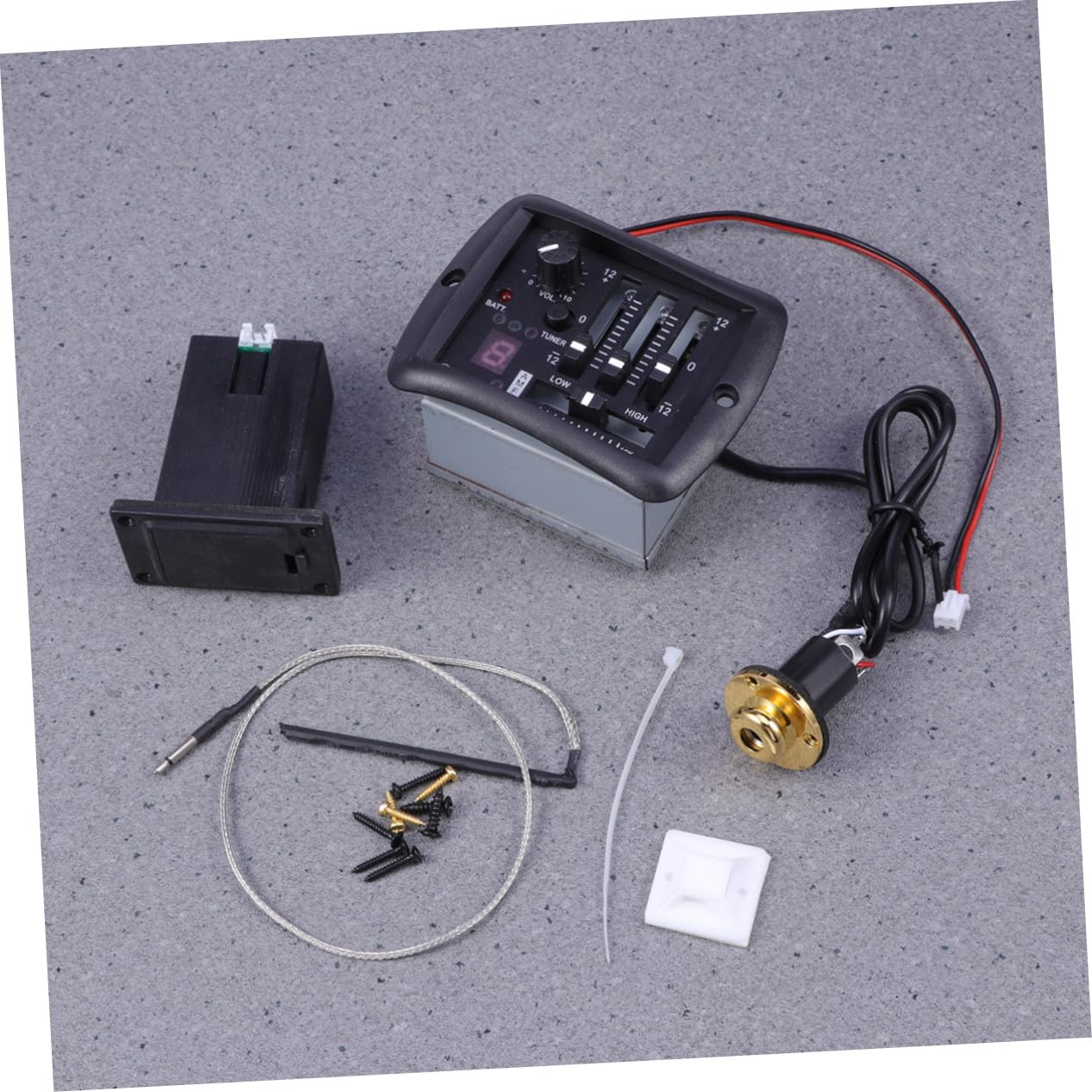 Band Gitarren equalizer Pickup Vorverstärker mit Integriertem Stimmgerät und Lautstärkeregler Akustischer Gitarren preamplifier mit Goldfarbenem Geeignet für