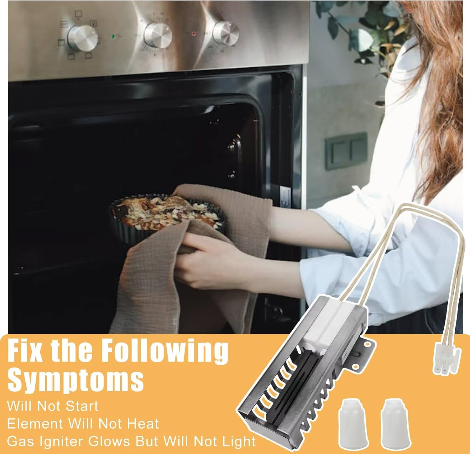 New W11596211 7432P143-60 Range Oven Igniter Compatible for Whirl-pool Range Oven WP7432P143-60 W11532055 74007965