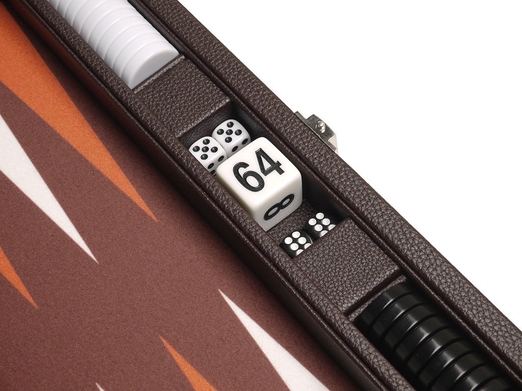 Silverman & Co. Backgammon da viaggio Premium da 33 cm, marrone scuro, 2 giocatori, età 12+