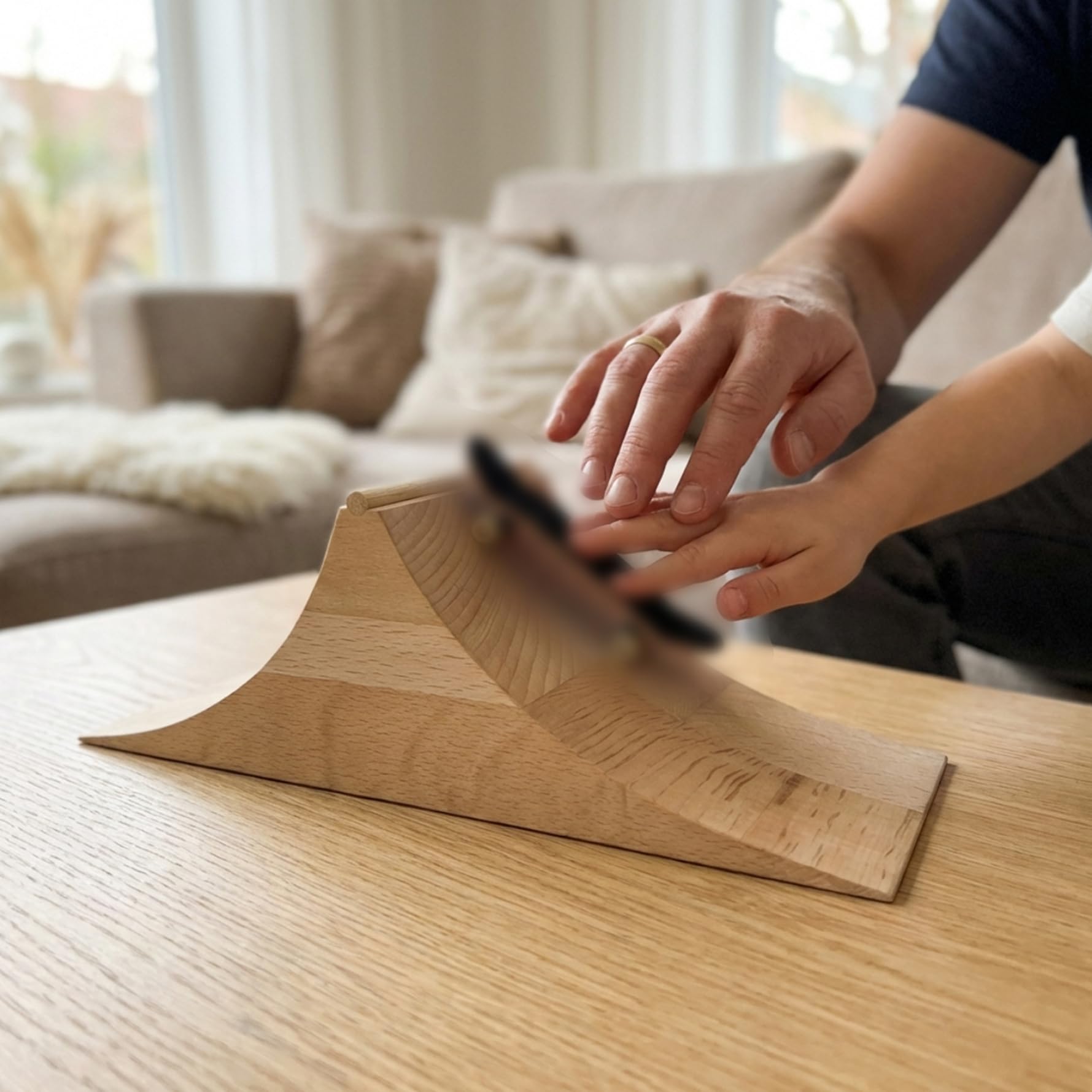 Fingerboard-Rampe, professionelle Skateboard-Rampe aus Holz – realistische Fingerboard-Hindernisse für Jungen und Kinder (Stil 1)