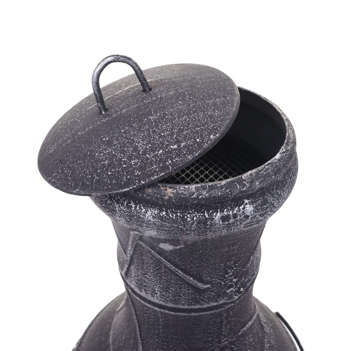 Mendler HWC-F71 - Chimenea de jardín (hierro fundido, 11,7 kg, 91 x 42 x 42 cm)