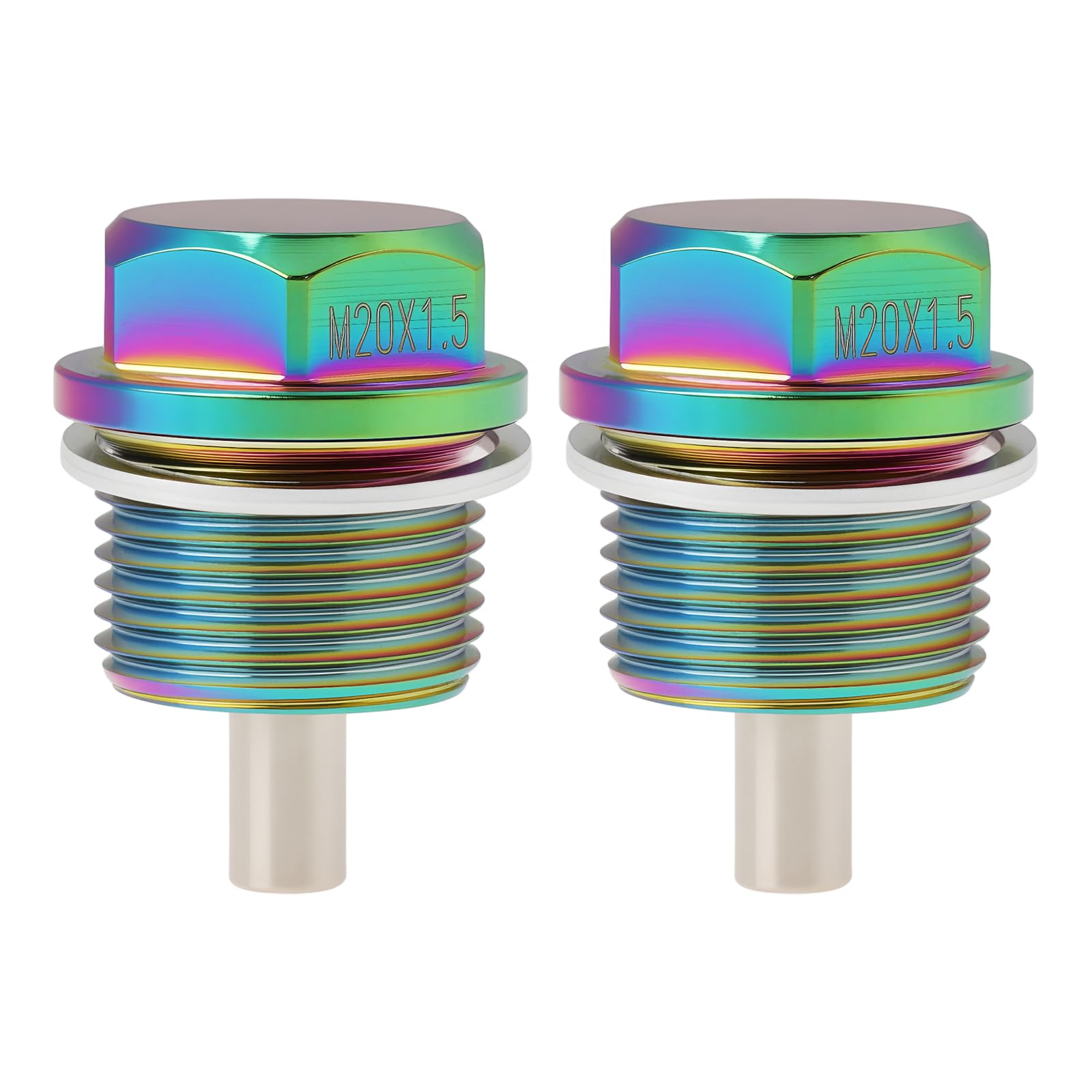 2 Tappi Di Scarico Olio Magnetici ECSiNG M20x1.5 Colorati Per Subaru Impreza, Forester E Legacy, Con Rondelle Incluse