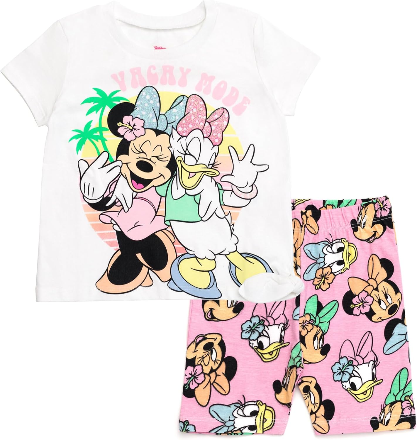 Disney Minnie Mouse Peplum T-Shirt and Bike Shorts Outfit Set Infant to Big Kid Sizes (12 Months - 14-16)