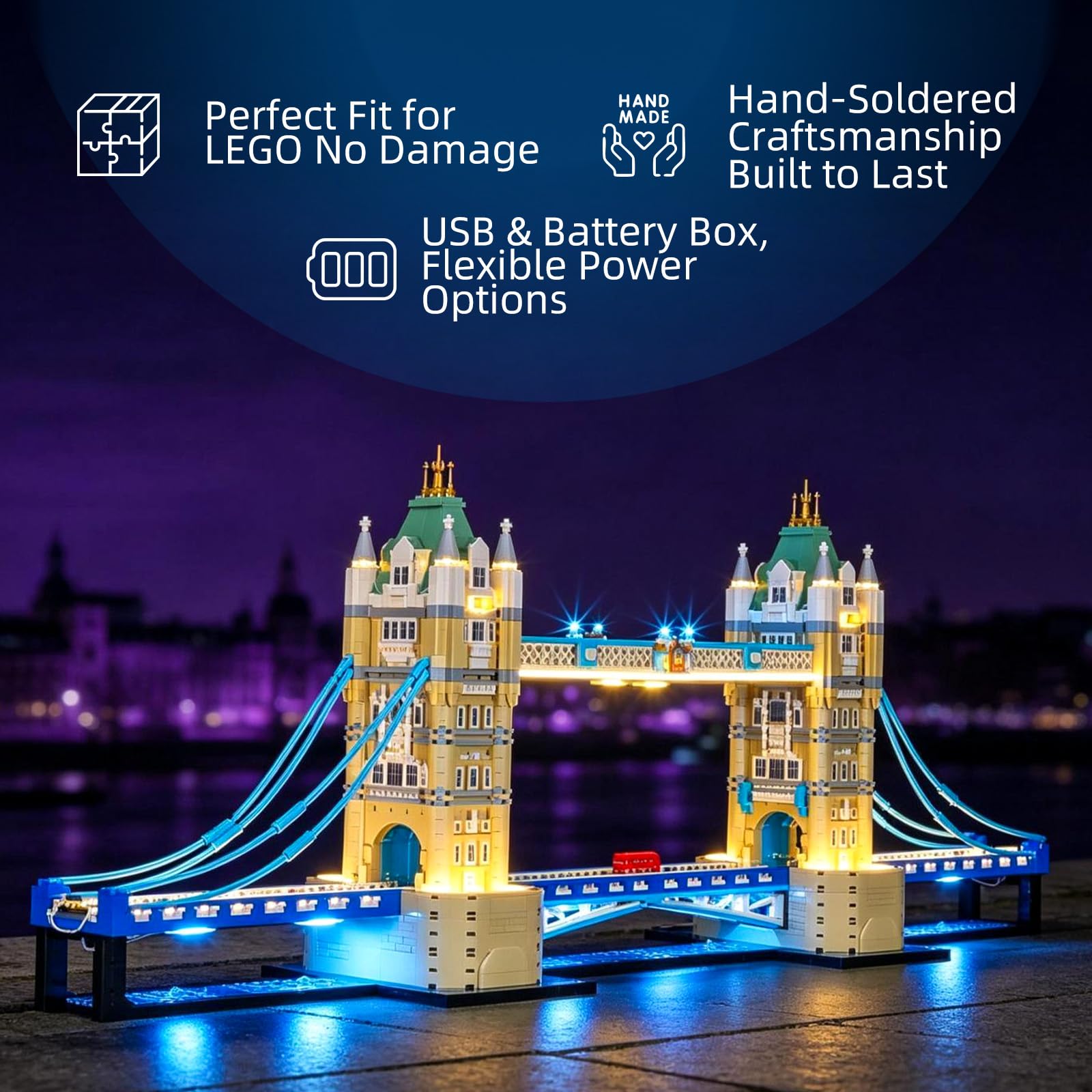 YEABRICKS Światło LED do Lego-21067 Architecture Tower Bridge Model klocków (zestaw LEGO nie jest dołączony)