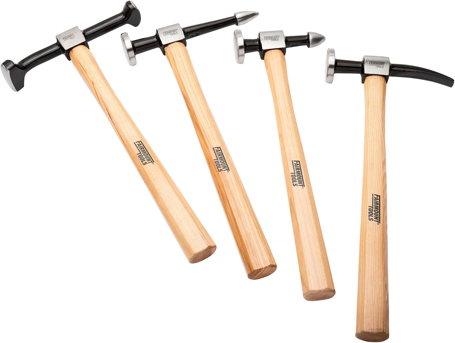 Fairmount Tools 4 Piece Professional Auto Body Hammer Set | Short Reach Utility Pick | Cross Chisel | Long Reach Utility Pick | Door Skin Hammer