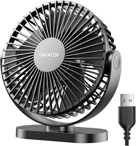 GAIATOP Ventilador de escritorio USB ventilador portátil silencioso de 3 velocidades viento máximo de 174fts ventilador pequeño giratorio ventilador disponible en Yaxa Colombia