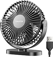 Gaiatop Ventilador de mesa USB, pequeno, silencioso, potente, 3 velocidades, rotação de 90°, mini ventiladores de mesa portáteis pessoais, resfriamento para casa, escritório, carro, viagem, interior