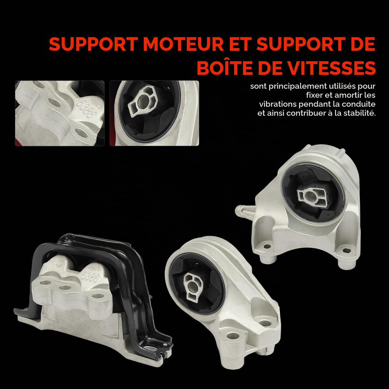 Frankberg 1 support moteur + 2 supports boîte de vitesses 20840181