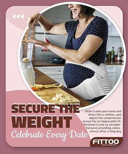 Miniatura 8 de FITTOO Cinturón de maternidad Soporte de espalda Banda de vientre Cinturón de embarazo Soporte Soporte Abdominal Faja Soporte de Cintura Rosa M