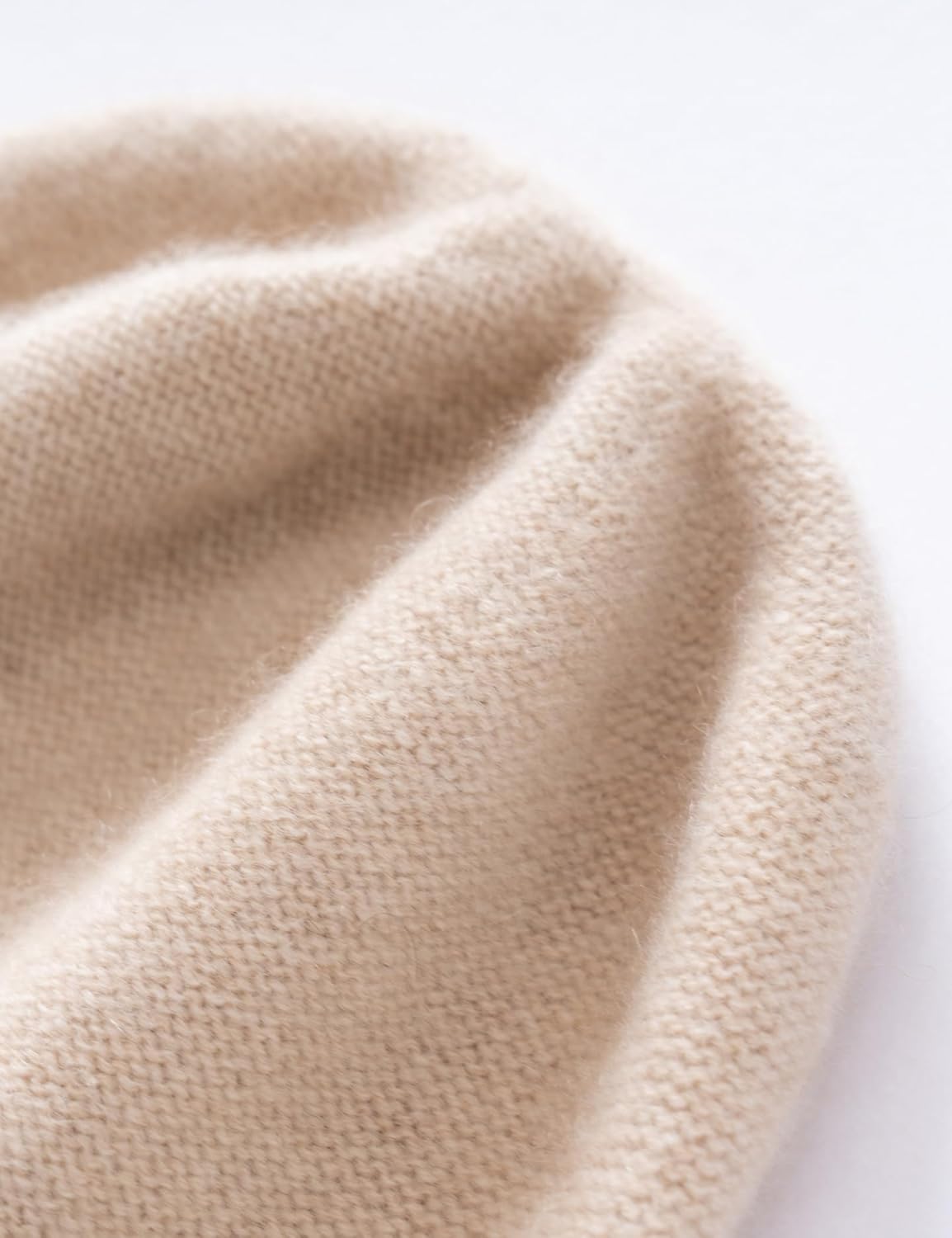 100% Cashmere Beanie Hat for Women, Honeycomb Pattern Knit, Soft Luxury Winter Hat SL-8020