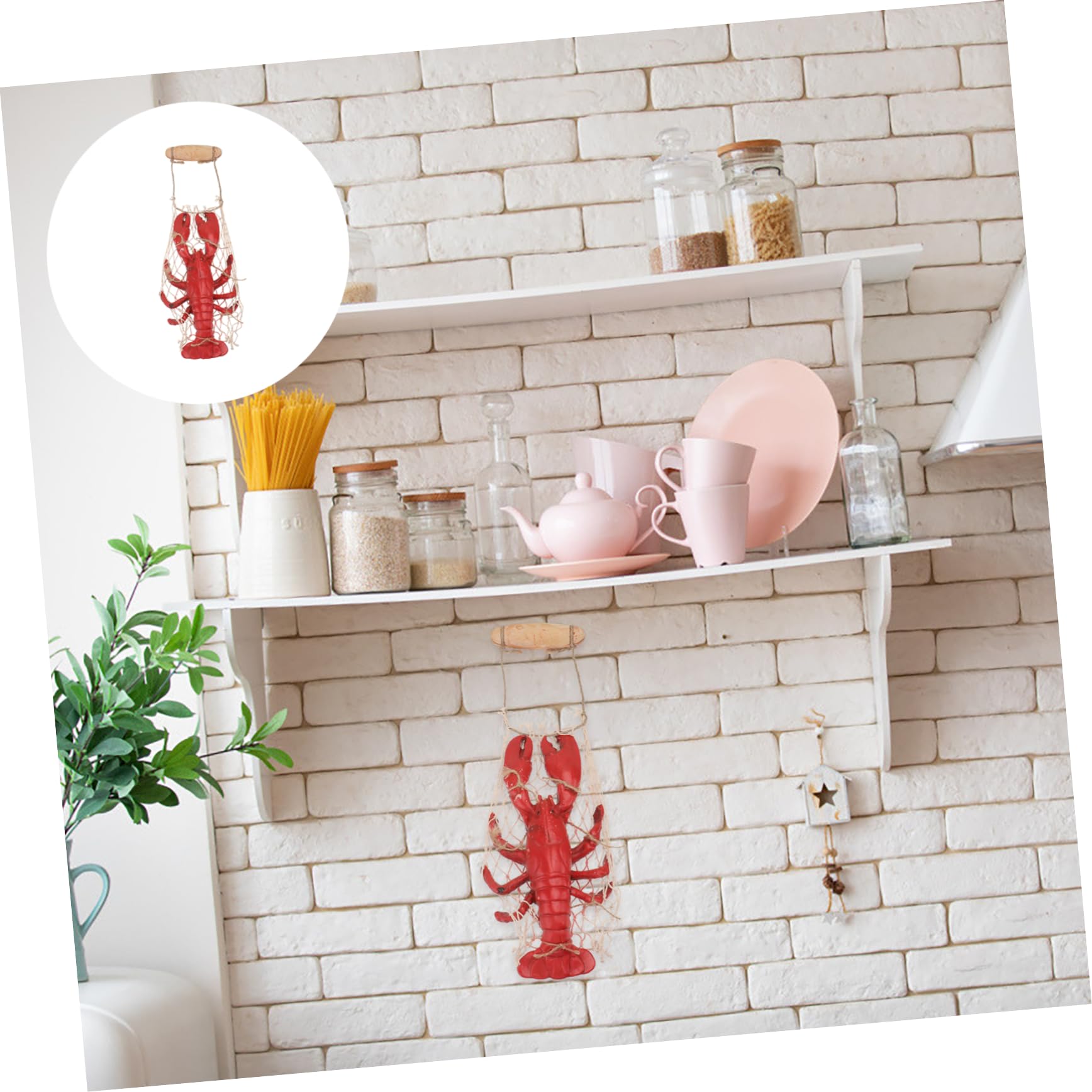 Ciieeo 1pezzi Aragosta Decorazione da Parete in Resina Artigianale Ciondolo da Parete per Interni Adatto Soggiorno Camera da Letto e Studio