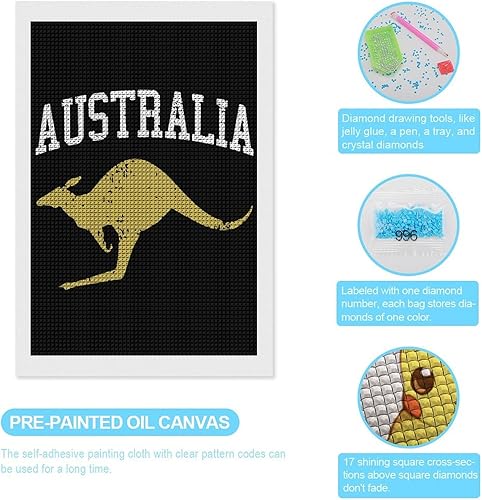 Miniatura 3 de Australia Kangaroo Diamond Art Painting Kits Full Square Drill DIY Picture Art Crafts for Home Wall Decor